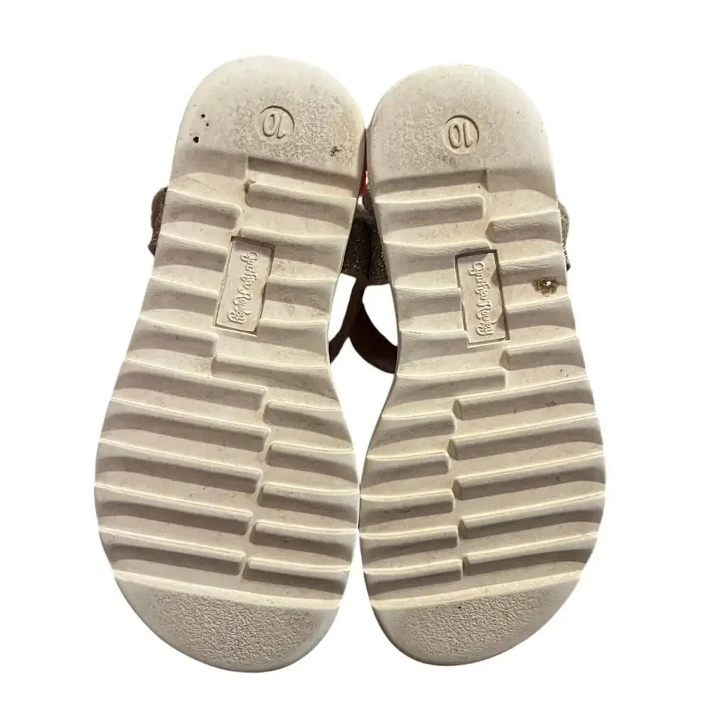Cynthia Rowley Gold Glitter Sandals Size 10